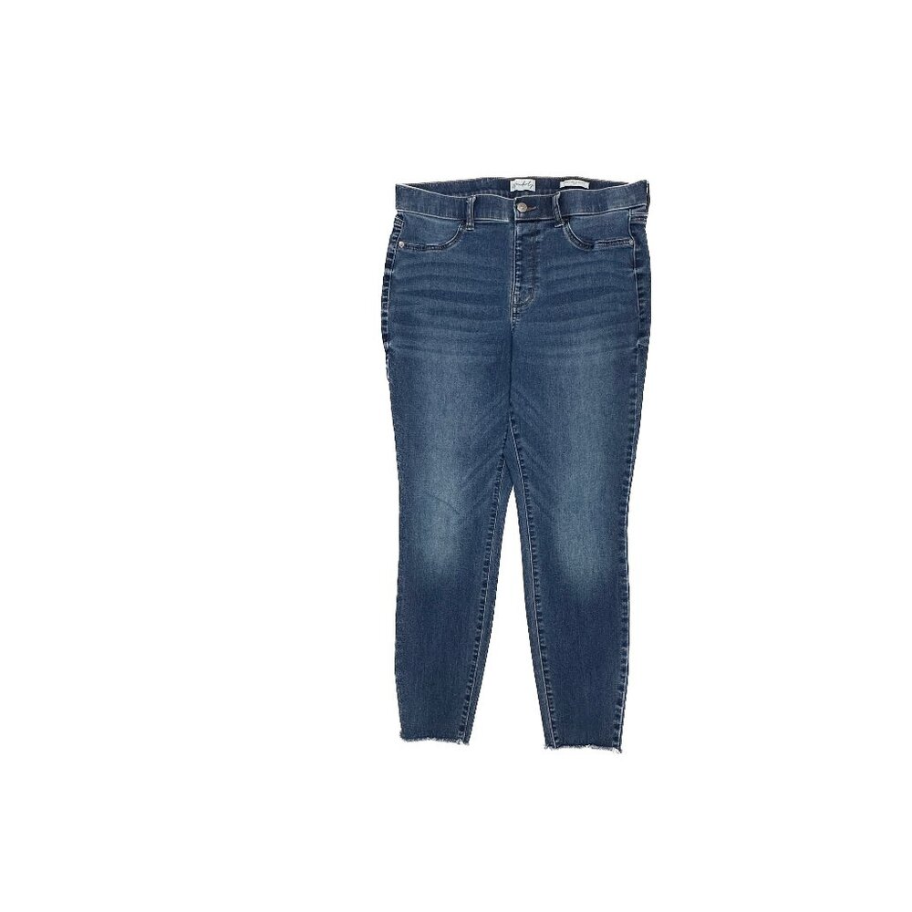 Wonderly Pull On Jegging Raw Hem Women's size 12P Dark Blue Denim jeans